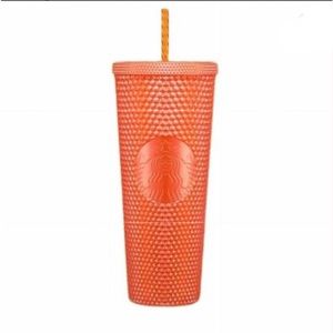 STARBUCKS LIMITED EDITION STUDDED ORANGE PEARL TUMBLER